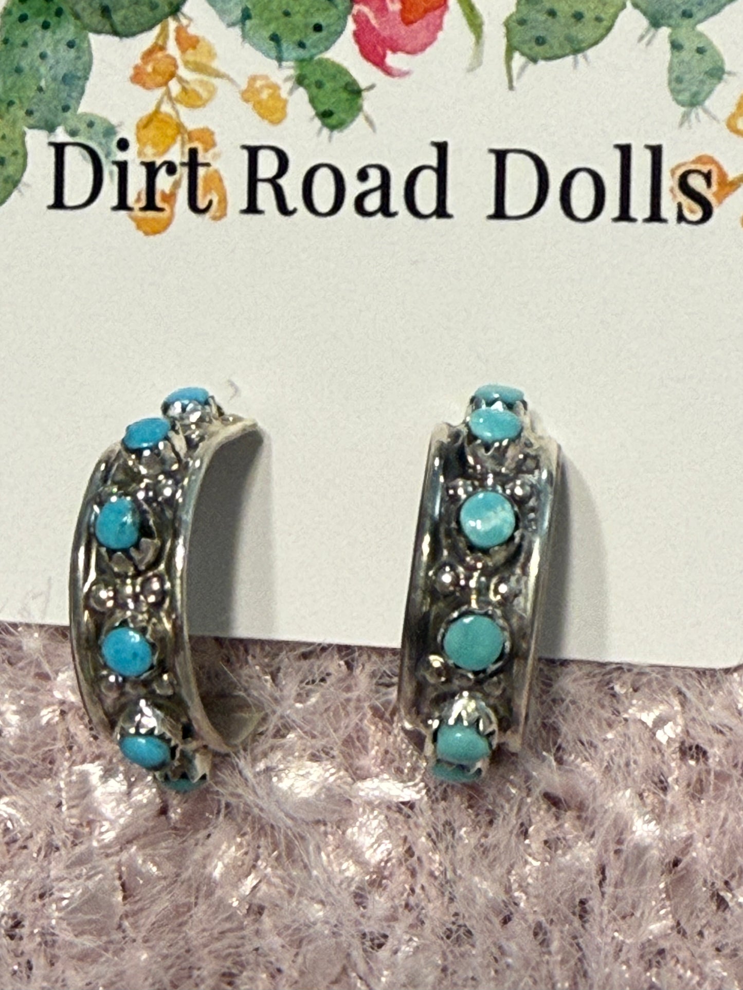 Cascade Sterling & Turquoise Hoops