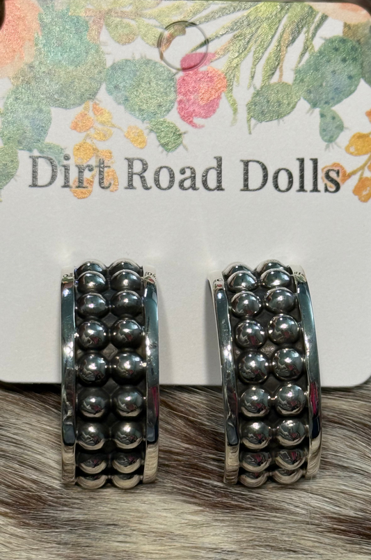 Double Bubble Sterling Hoops