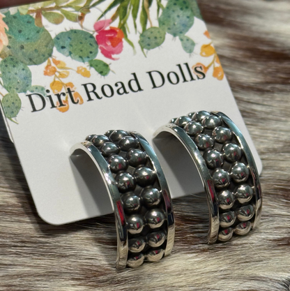 Double Bubble Sterling Hoops