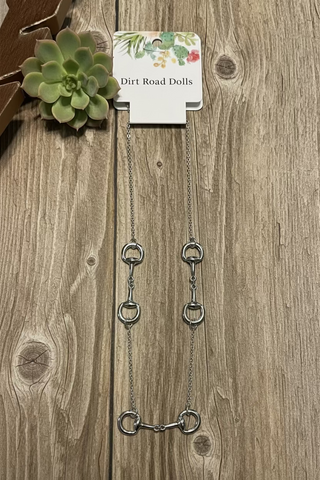 silver snaffle bit necklace equestrian style minimalist jewelry