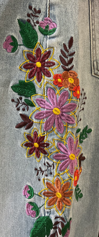 Painted Petals Embroidered Jeans