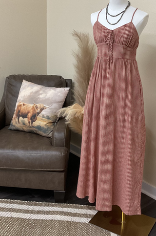 Sweet Meadow Gingham Maxi Dress