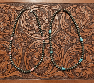 western style beaded necklace with colorful accents layered look accessory