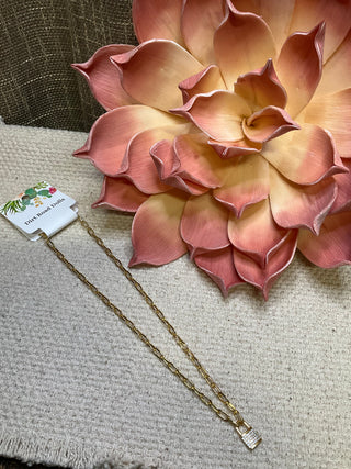 14k gold dipped lock pendant necklace layered boutique jewelry look