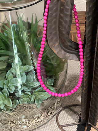 Close up of vibrant beaded choker necklace 16 inch colorful everyday jewelry
