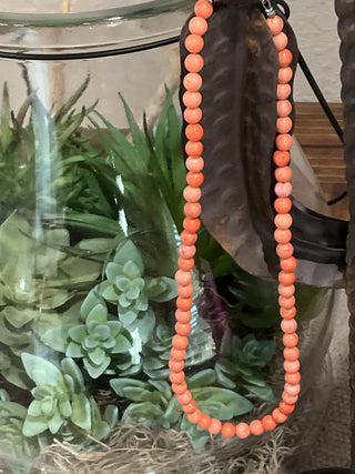 Close up of vibrant beaded choker necklace 16 inch colorful everyday jewelry