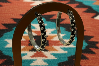 Silver Lariat Hoops
