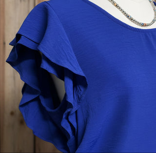 Made in USA royal blue blouse for everyday and dressy casual outfits