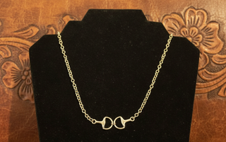 Adjustable 18K gold dipped horse bit chain necklace