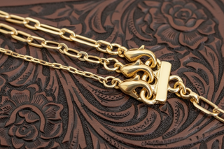 Versatile gold layered necklace with removable chains and crystal accents