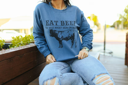 Eat Beef Graphic SweatshirtMultiS