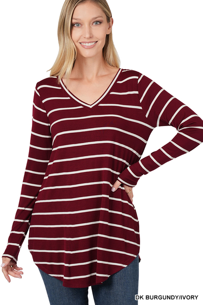 Striped V-Neck Top