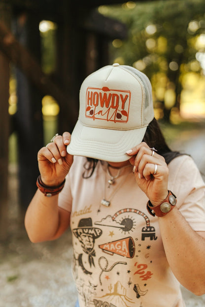 Howdy Fall Trucker HatTan